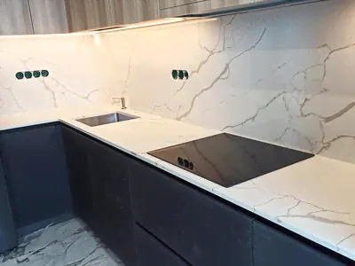 Столешница из кварца для кухни Noble Quartz Q740 Calacatta Venato